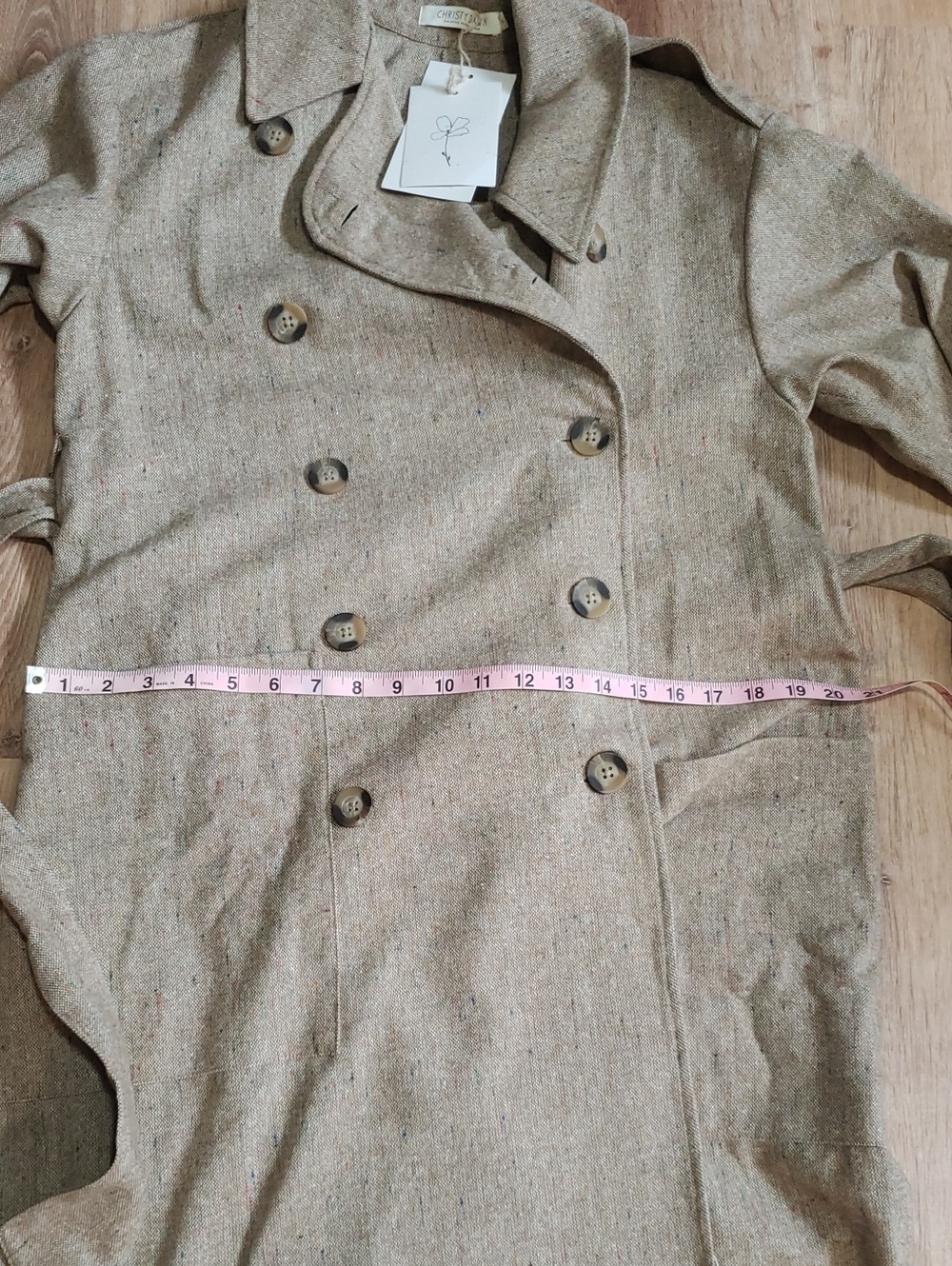 RARE NWT Christy Dawn Marlow Trench Coat In "Sand Specks", Size XS - Picture 8 of 13